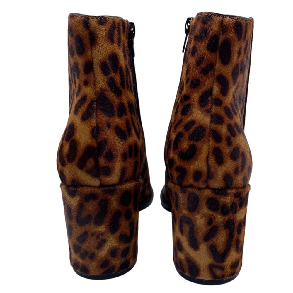Steve Madden Womens Shoes Jozie Boots Sz 7.5 Leather Fur Heeled Leopard Chic - Picture 5 of 11